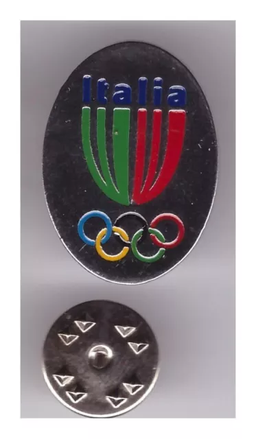 spilla pin's distintivo  NOC ITALIA CONI color argento