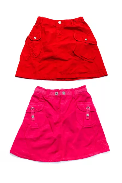 Diesel Childrens Girls A Line Mini Skirts Red Pink Size 6 Lot 2