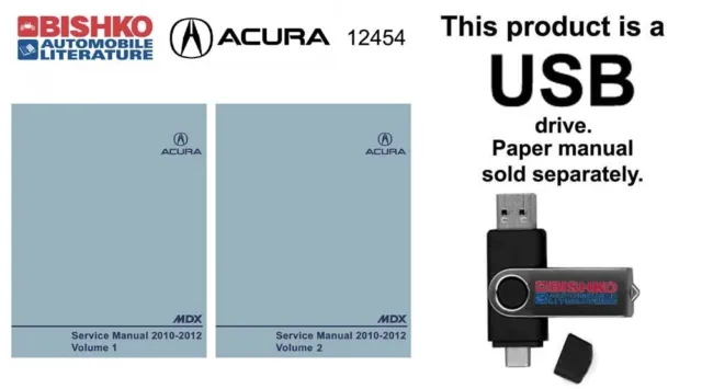 2010 2011 2012 Acura MDX Shop Service Repair Manual USB Drive