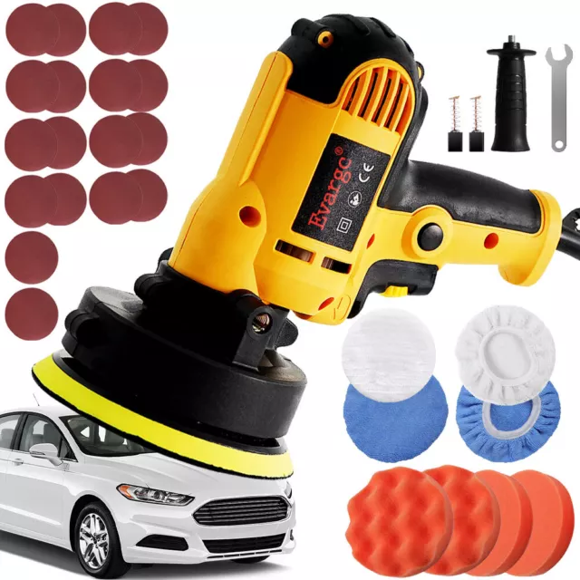 32PCS Car Polisher Buffer Sander 700W Auto Polishing Machine + 5" Pad Bonnet Kit