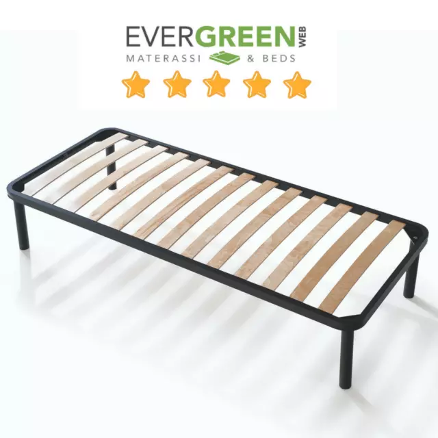 Bed Base with strong Iron Frame and Beech Wood Slats Orthopedic FULLY ASSEMBLED