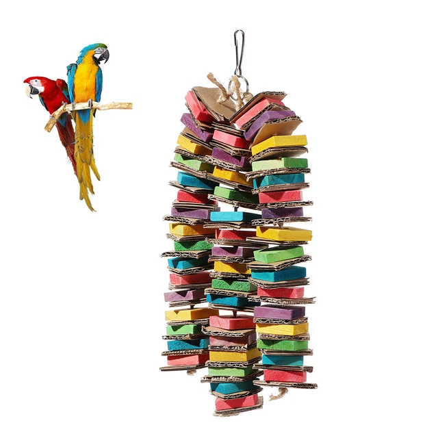 Holz Spielzeug für Papageien Bird Chewing Toys Cockatiel Bauble Cage (Cage) 2