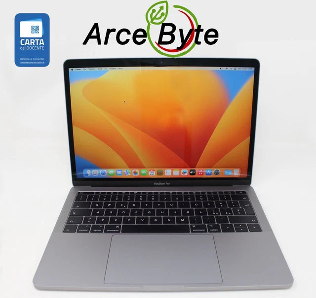 Apple Macbook Pro 13 2017 Space Grey Ssd 120Gb Ram 8Gb Ventura Tastiera Ita