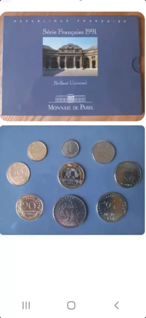 Tres  Rare  Coffret Fdc  Bu 1991  Francs