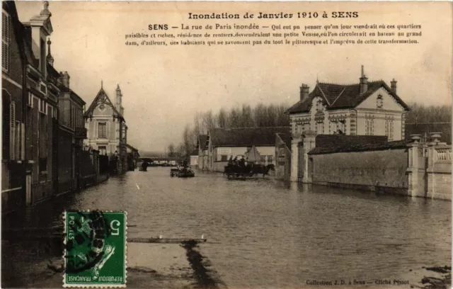 CPA flood of January 1910 a SENSE - SENSE - flooded Rue de PARIS (358612)