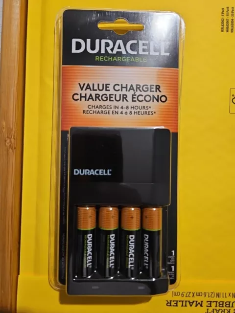 Cargador de valor de batería Duracell CEF14 NiMH con 4 baterías AA