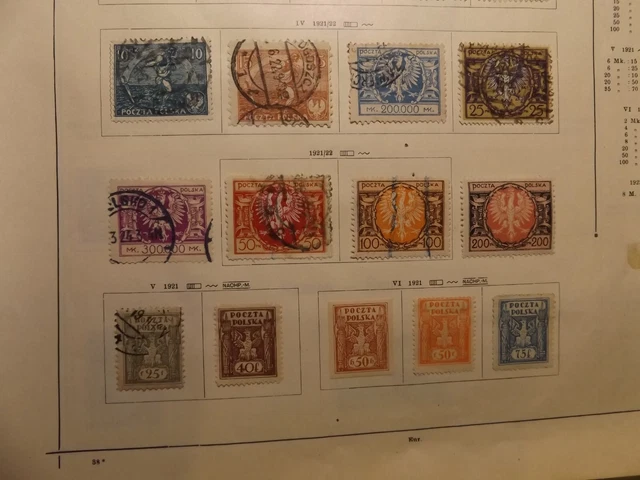 Polen  Sammlung auf Vordruckseiten ab ca 1918 7