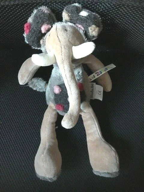 Peluche doudou éléphant Brrouuu les Zazous Moulin Roty