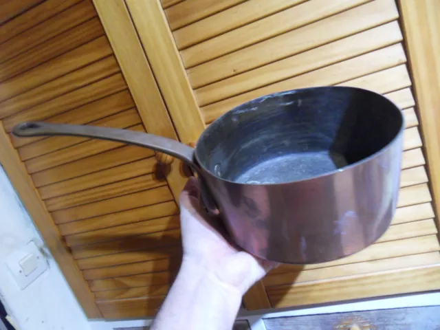 ancienne casserole poelon 20 cuivre cuisine vintage french copper pan