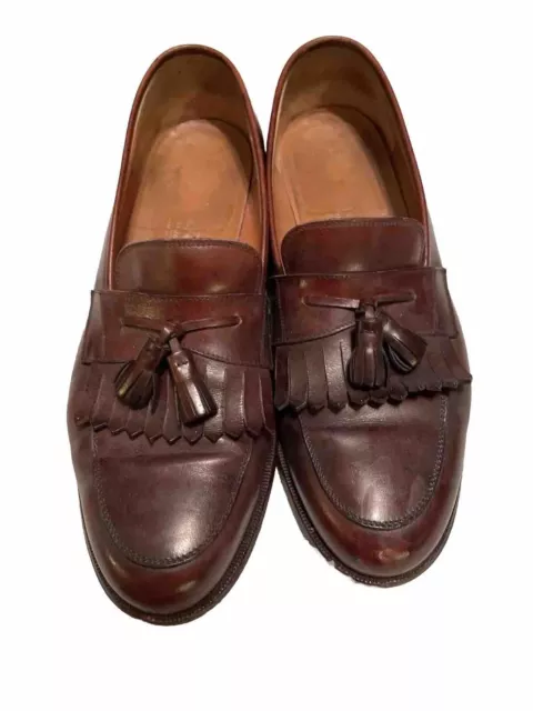 SALVATORE FERRAGAMO BROWN Loafers Leather Tassel Shoes Italy Mens 11 D ...
