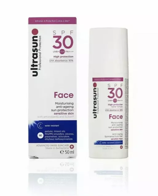 ULTRASUN Face Anti-Ageing Sun Protection SPF30 50ml - Free P&P