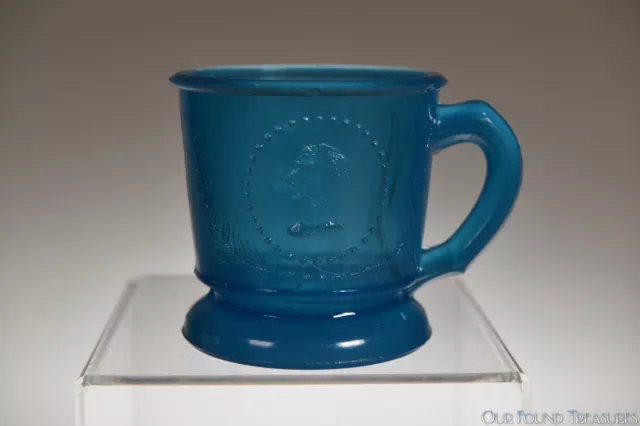 ca. 1870s ATTERBURY MEDALLION AKA CERES by Atterbury 3.25”H BLUE Child’s Mug