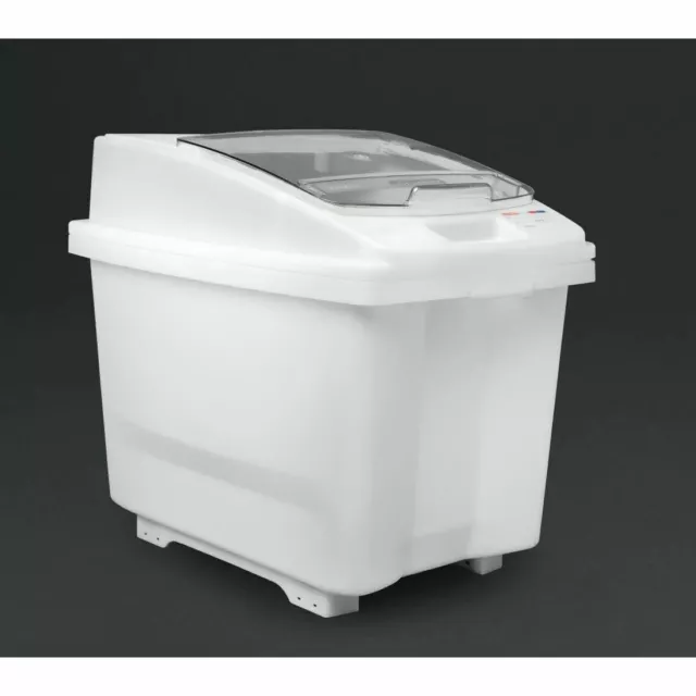 Araven Transparent Mobile Ingredient Bin - Easy Open & Close System - 80L