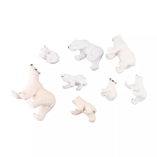 8 pz statuette orso set giocattolo dipinte a mano smalto statua orso giocattolo fst