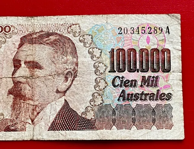 Argentina  100000  Australes  1990-91  P. 336,   Banknote, Circulated