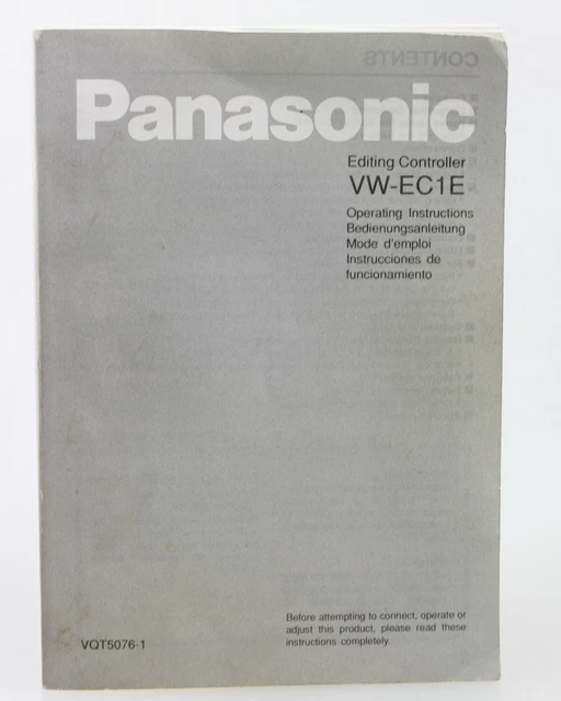 BEDIENUNGSANLEITUNG PANASONIC EDITING Controller VWEC1E vwec1e VW