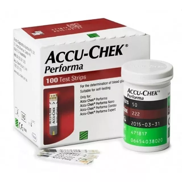 3 bandelettes de test Accu-Chek Performa 100 100 % authentiques, expiration...