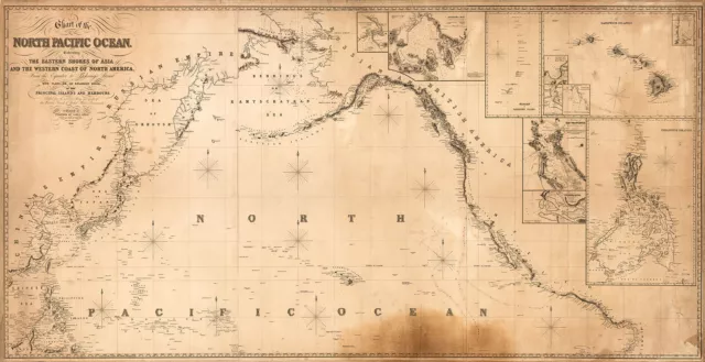 1905 ANTIQUE NAUTICAL Map Of The Pacific Ocean Shipping Routes Ports 1905 ANTIQUE NAUTICAL Map Of The Pacific Ocean Shipping Routes Ports
