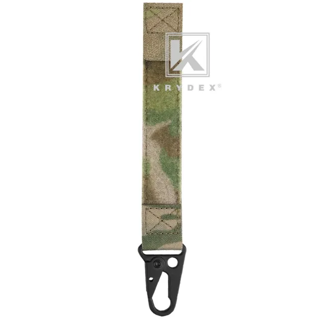 KRYDEX Tactical Hook Strap Clip Keychain Carabiner for MOLLE Belt/Vest Multicam