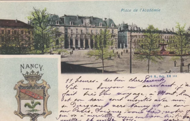 CPA 54 NANCY Place de l'Academie Precursor Card Rare
