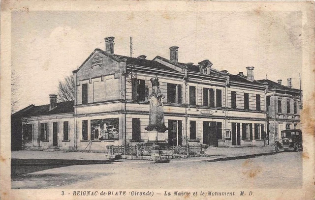 Cpa 33 Reignac De Blaye La Mairie Monument