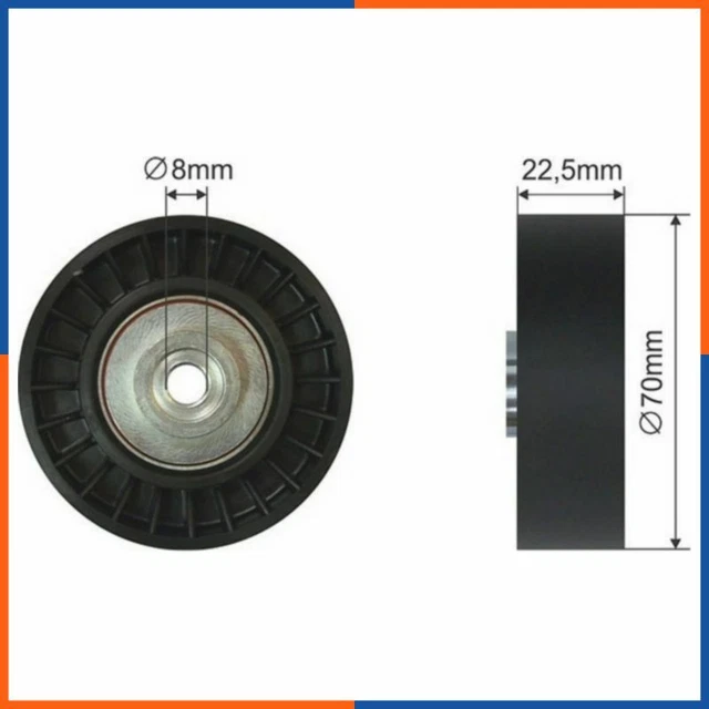 Galet tendeur de courroie d'accessoire pour BMW | E2B5024BTA, 10030108, TA1049