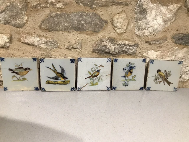 Set Of 6 Antique Delft Tiles