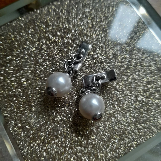 T M Lewin Ladies Pearl Cufflinks Worn Once