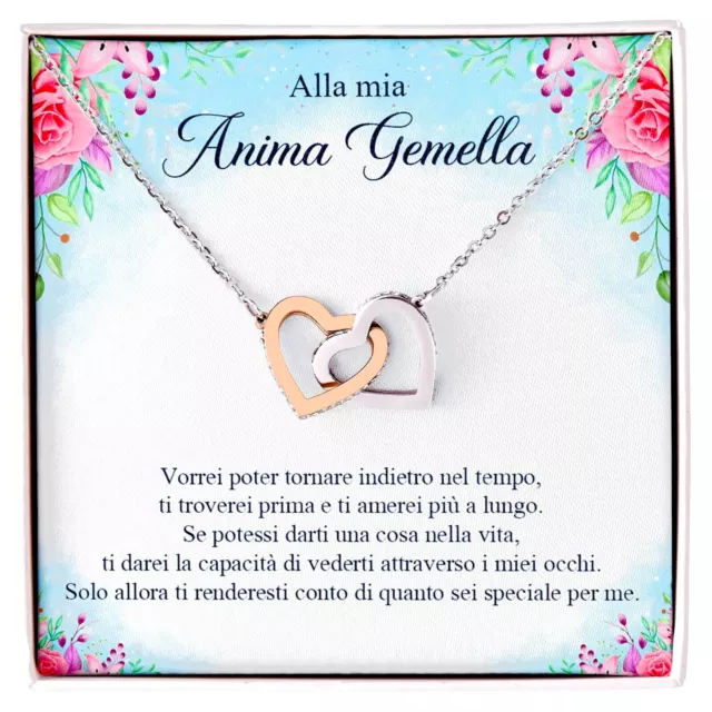 Collana Donna Amore Argento Regali per lei - Cofanetto con DEDICA incluso