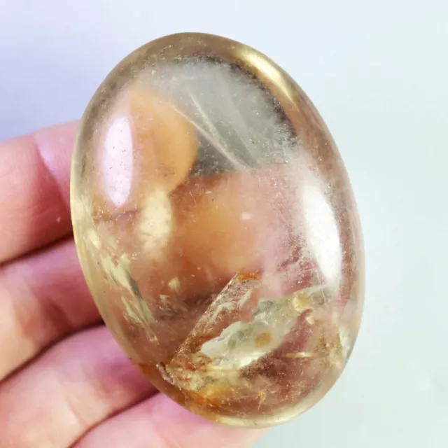 NATURAL Smoke Quartz Crystal Polishing Palm Stone Madagascar