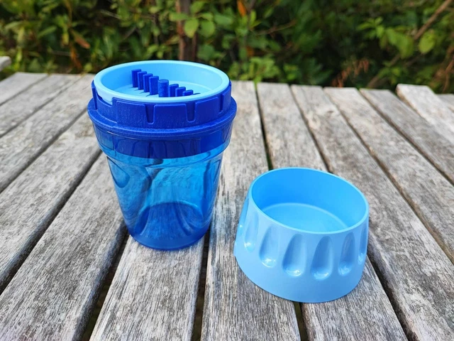 TUPPERWARE D133 KNOBI-TWIST Knoblauch-Presse Knoblauchreibe Blau Ingwer ...
