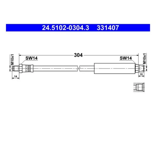 ATE 24.5102-0304.3 Tuyau de Frein pour BMW E30