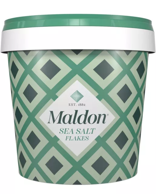 Maldon Salt, Sea Salt Flakes, 3.1 lb, Bulk Tub, Kosher, Natural, Handcrafted, Go