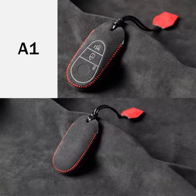 Car Suede Leather Remote Key Fob Case Cover Shell For Mercedes Benz S Class 2021