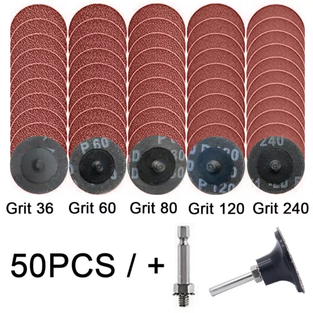 50 Roloc Type R Roll Lock Quick Change Discs Die Grinder Sanding Pads 2" 50mm UK