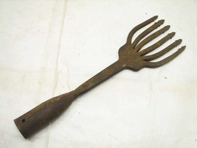 Antique 6-Tine Fish Eel Frog Gig Tool Spear Head Hand Forged Fishing Tool Fork C Antique 6-Tine Fish Eel Frog Gig Tool Spear Head Hand Forged Fishing Tool Fork C