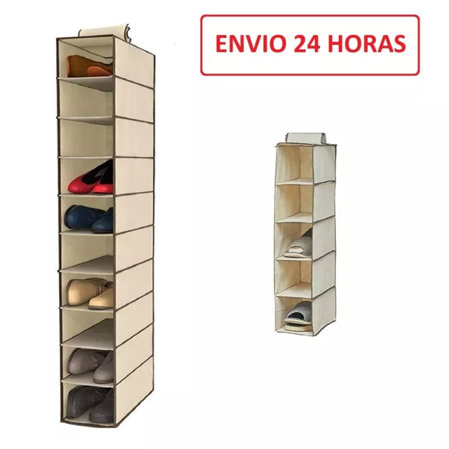 Zapatero organizador de tela para 5 y 10 pares de zapatos, vertical, ENV 24 H 15