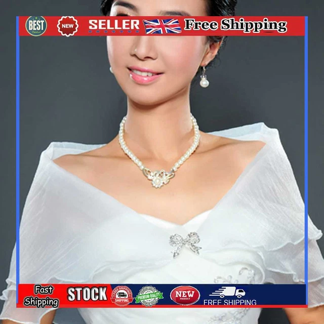 Coprispalle Organza Colore Solido 3 Strati per Uso Serale (Bianco)