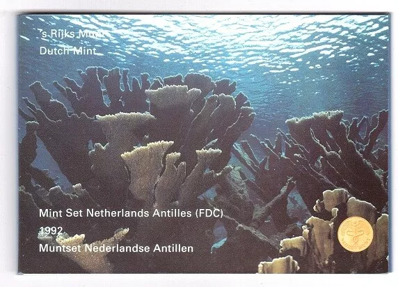 Netherlands Antilles set 7 coins 1 5 10 25 50 Cent 1 2 1/2 Gulden token 1992 UNC