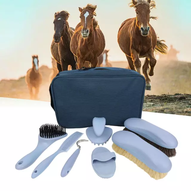 8x Horse Grooming Kit Equestrian Maintenance Set Hair Curry Comb Hoof Pick Horse