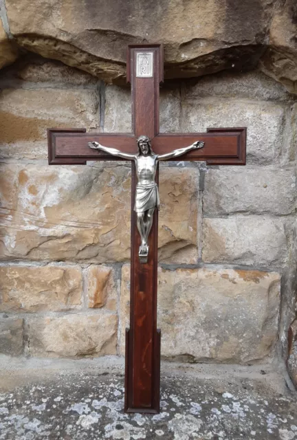 ***ANTIKES KRUZIFIX*GROßES HOLZKREUZ*JESUS CHRISTUS*SKULPTUR*WANDKREUZ*XXL***