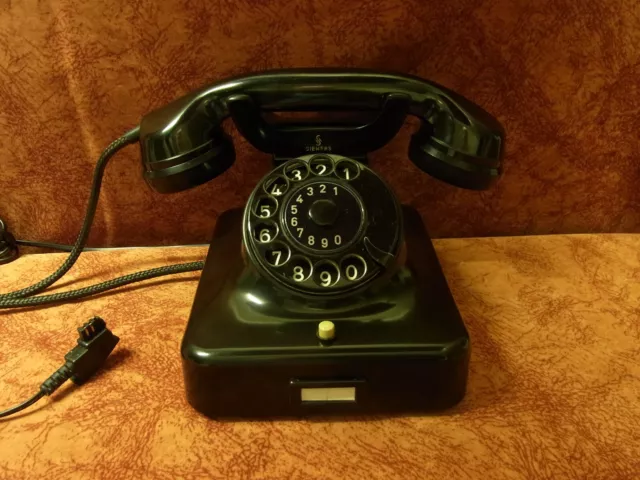 Telefon SIEMENS 9.1941 Telephone S&H Modell 36 Metallfingerlochscheibe selten!