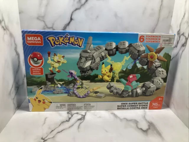 BNIB Onix Super Battle Mega Construx Pokemon Meowth Ekans Staryu Pikachu  Porygon