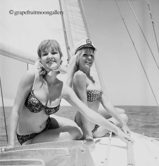 Bunny Yeager 1964 Camera Negative Carrie Price & Betty Andrews on a Sailboat