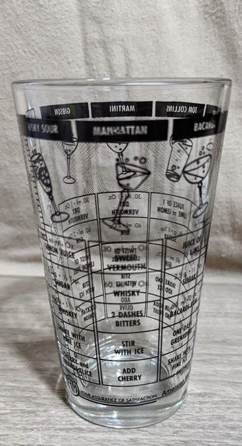 American Metalcraft MG578 16 Oz Bar 7 Recipe Retro Mixing Glass LNC CS