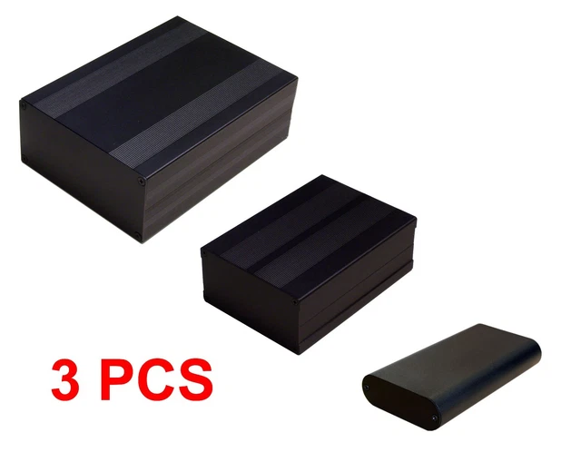 Ace Crew Black Aluminum Project Box – 203x144x68mm Enclosure For PCB, Amplifier, Electronics - View #3