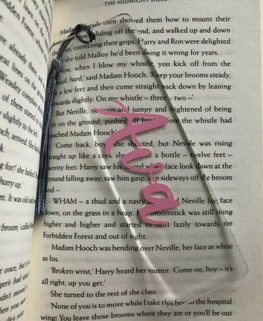 Personalised bookmark Page Marker Identifier book lover bookworm read gift pink
