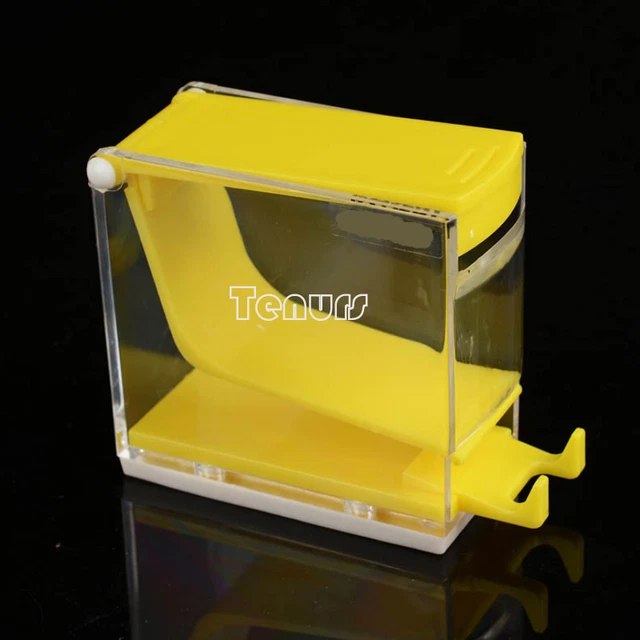 1pc Dental Dentist Cotton Roll Dispenser Holder Press Type yellow Color