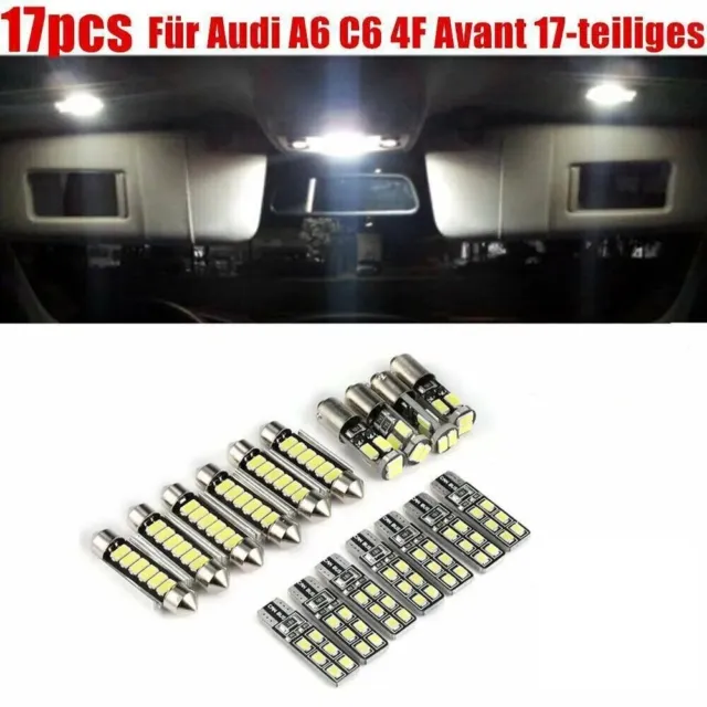 SMD LED Innenbeleuchtung Komplettset für Audi A6 C6 4F Avant 17-teilig