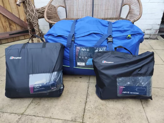 Berghaus Air 6 Inflatable Family Tent, Footprint & Carpet!